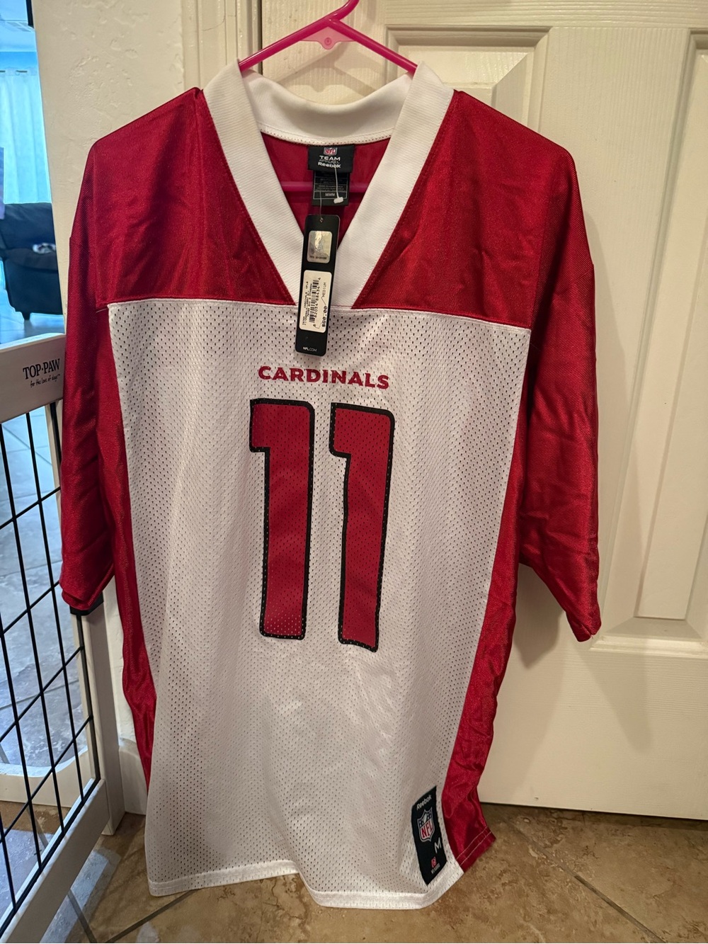 Reebok Red and White NFL Arizona Cardinal Jersey